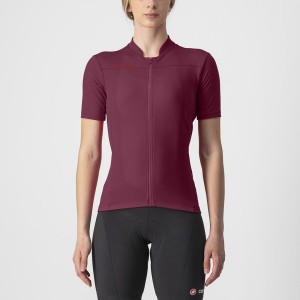 Castelli ANIMA 3 Women Jersey Burgundy / Red | ULY-520498