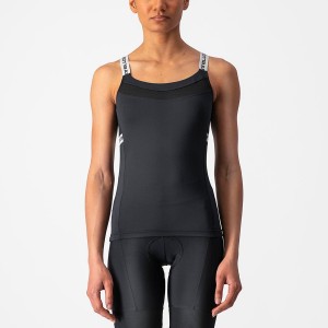 Castelli BAVETTE TOP Women Jersey Black / White | FSU-908321