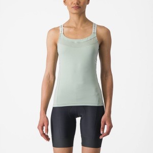 Castelli BAVETTE TOP Women Jersey Green / White | QLZ-956082