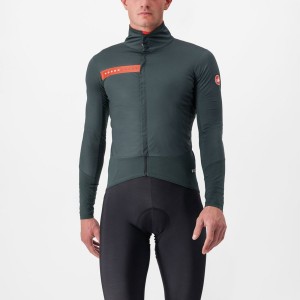 Castelli BETA RoS Men Jackets Green / Red Orange | QRT-826913