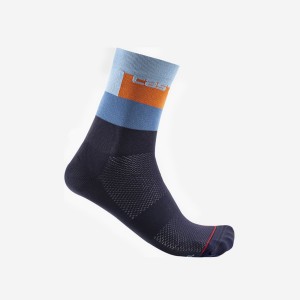 Castelli BLOCCO 15 Men Socks Blue | SDY-046517