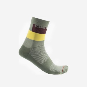 Castelli BLOCCO 15 Men Socks Green | TKN-871623