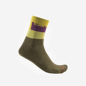 Castelli BLOCCO 15 Men Socks Green | XKU-530682