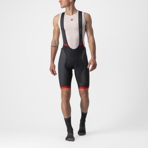 Castelli COMPETIZIONE KIT Men Bib Shorts Black / Red | BVY-659273