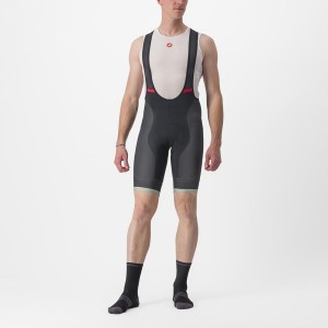 Castelli COMPETIZIONE KIT Men Bib Shorts Black / Green | BQY-847365