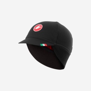 Castelli DIFESA THERMAL Women Cap Black Red | IHA-701659