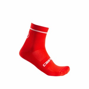 Castelli ENTRATA 9 Men Socks Red | SXY-639842