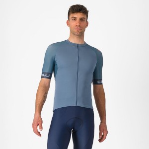 Castelli ENTRATA VI Men Jersey Light Grey Blue / Dark Grey | EVF-564279