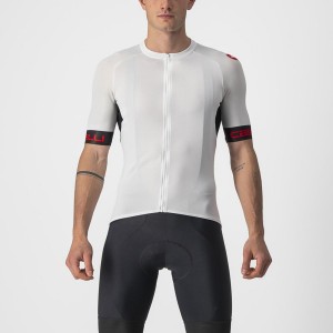 Castelli ENTRATA VI Men Jersey White / Black / Red | LQG-340867