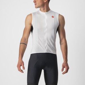 Castelli ENTRATA VI SLEEVELESS Men Jersey White / Black / Red | TLD-854729