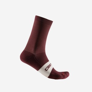 Castelli ESPRESSO 15 Men Socks Deep Burgundy | THE-965328