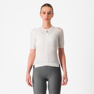 Castelli ESPRESSO W Women Jersey White / Dark Grey | TMY-982054