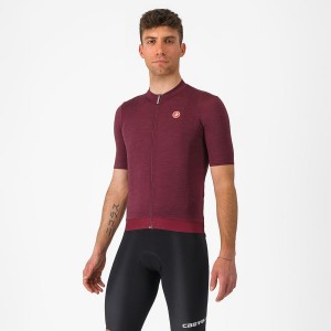 Castelli ESSENZA Men Jersey Burgundy | FDH-237459