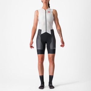 Castelli FREE SANREMO W SLEEVELESS Women Suits White / Black | HQR-709328