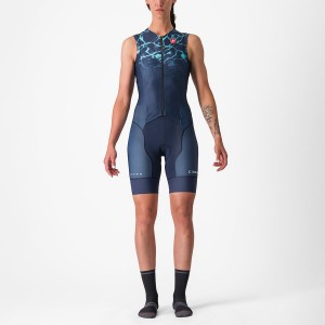 Castelli FREE SANREMO W SLEEVELESS Women Suits Blue / Light Turquoise | TRA-137062