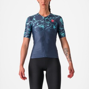 Castelli FREE SPEED 2 W RACE TOP Women Suits Blue / Light Turquoise | KJF-682790