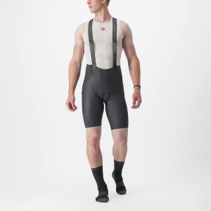 Castelli FREE UNLIMITED Men Bib Shorts Dark Grey | NKB-091325