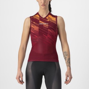 Castelli INSIDER W SLEEVELESS Women Jersey Burgundy | YDP-629385