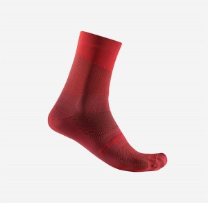 Castelli ORIZZONTE 15 Men Socks Red / Red | QNH-659823