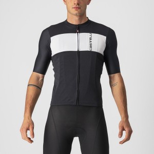 Castelli PROLOGO 7 Men Jersey Black / Silver Grey / White | EXI-157936