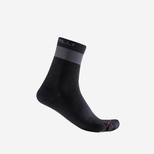 Castelli PROLOGO LITE 15 Men Socks Black / Dark Grey | EUB-208413