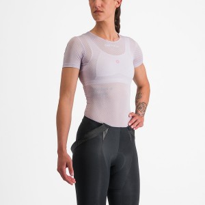 Castelli PRO MESH W SHORT SLEEVE Women Base Layer Purple White | BVW-809571