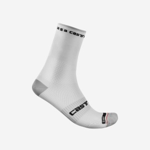 Castelli ROSSO CORSA PRO 15 Men Socks White | EGQ-913752