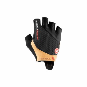 Castelli ROSSO CORSA PRO V Men Gloves Black / Brown | SUY-581432