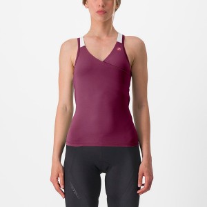 Castelli SOLARIS TOP Women Jersey Deep Purple / White | APR-890251