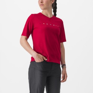 Castelli TRAIL TECH 2 W TEE Women Jersey Dark Red | TCZ-290841