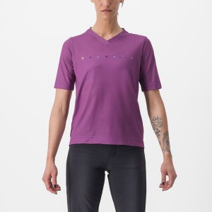 Castelli TRAIL TECH 2 W TEE Women Jersey Purple | VUN-035768