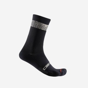 Castelli UNLIMITED 18 Men Socks Black / Silver | PXZ-298715