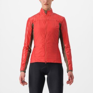 Castelli UNLIMITED 2 W PUFFY Women Jackets Red / Silver Grey | JUK-710658