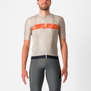 Castelli UNLIMITED ENDURANCE Men Jersey Silver / Orange Red | EAH-287346