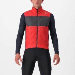 Castelli UNLIMITED PUFFY Men Vest Red / Dark Grey | XWJ-523870