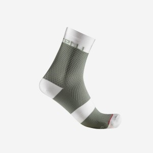 Castelli VELOCISSIMA 12 Women Socks Green / White | LCD-039518