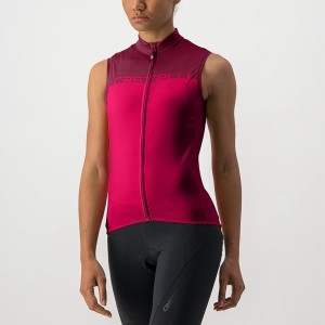 Castelli VELOCISSIMA SLEEVELESS Women Jersey Red / Burgundy | XOD-495081