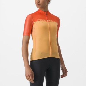 Castelli VELOCISSIMA Women Jersey Orange / Deep Red | DEW-831729