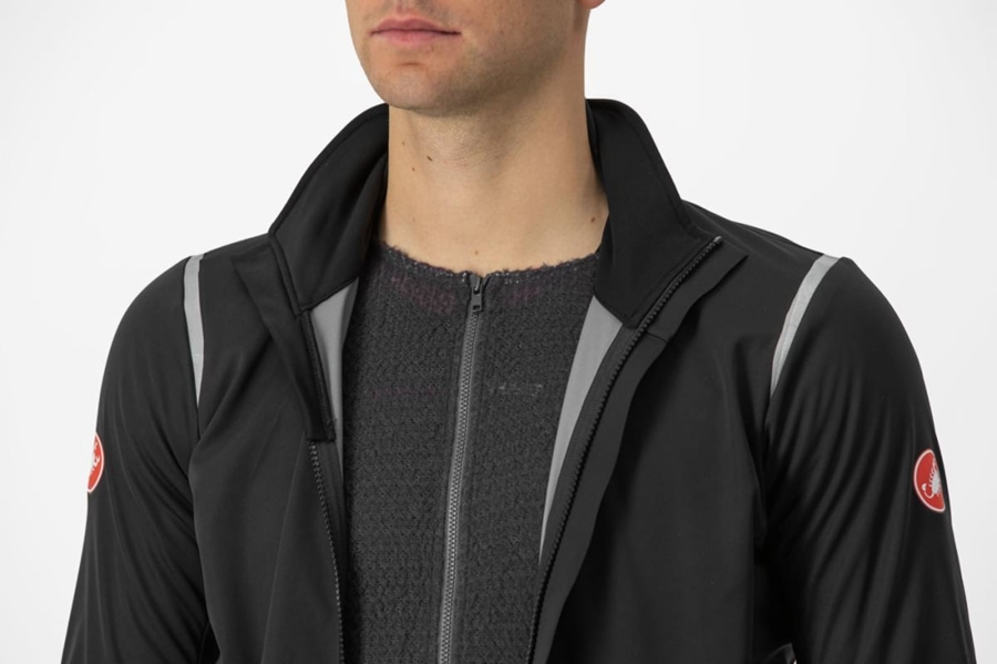 Castelli ALPHA DOPPIO ROS Men Jackets Black / Silver / Dark | YCH-514892