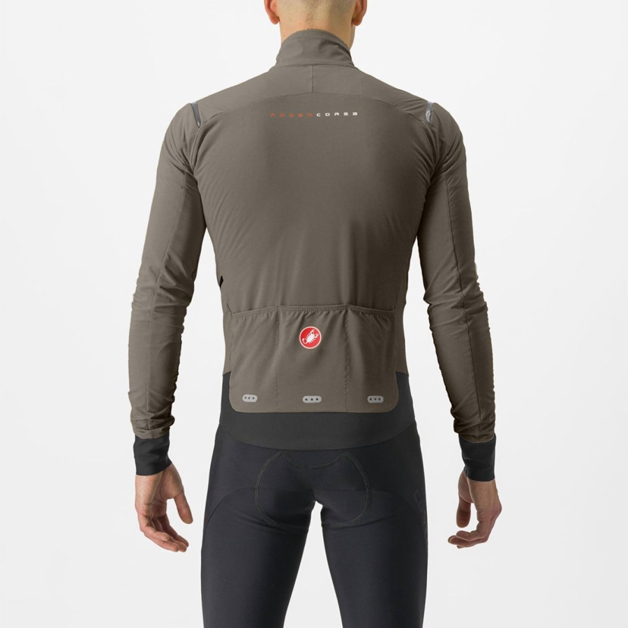 Castelli ALPHA FLIGHT ROS Men Jackets Silver Grey | SWU-539746