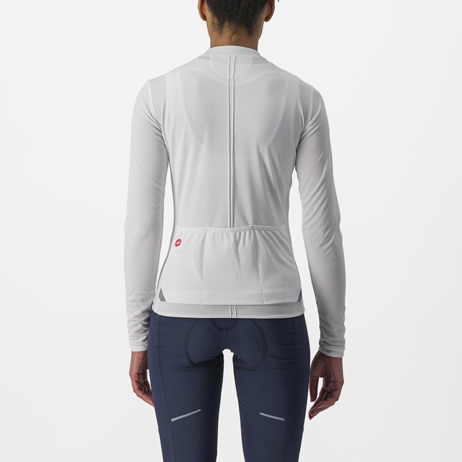 Castelli ANIMA 4 LONG SLEEVE Women Jersey White | RKM-910542