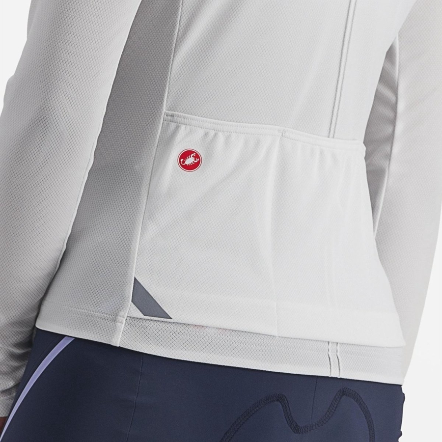 Castelli ANIMA 4 LONG SLEEVE Women Jersey White | RKM-910542