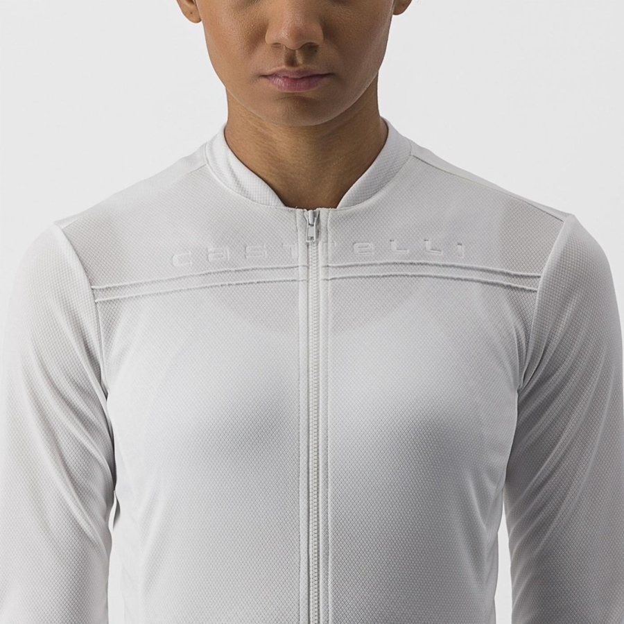 Castelli ANIMA 4 LONG SLEEVE Women Jersey White | RKM-910542