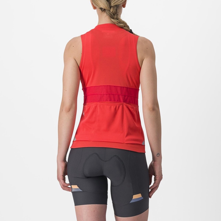 Castelli ANIMA 4 SLEEVELESS Women Jersey Orange | SLK-869712