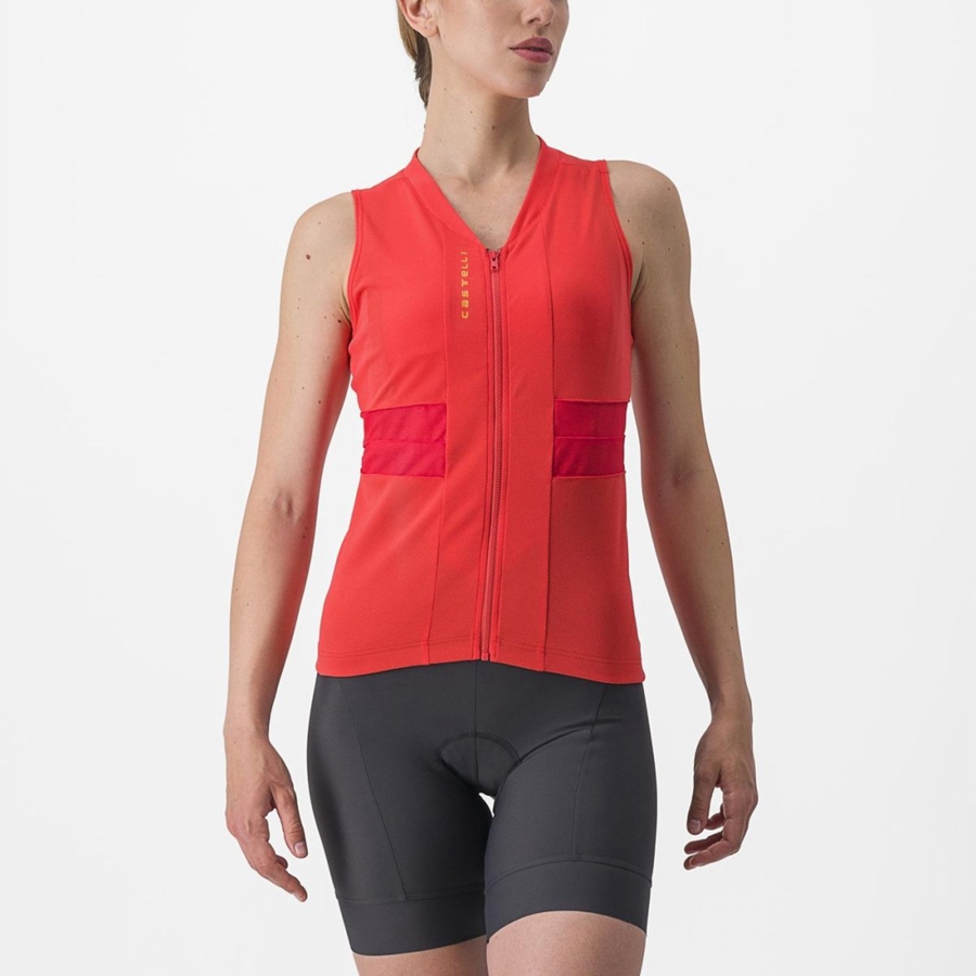 Castelli ANIMA 4 SLEEVELESS Women Jersey Orange | SLK-869712