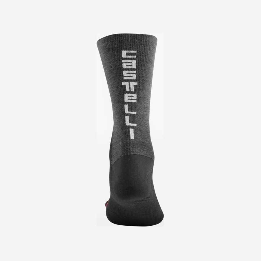 Castelli BANDITO WOOL 18 Men Socks Black | DXV-685937