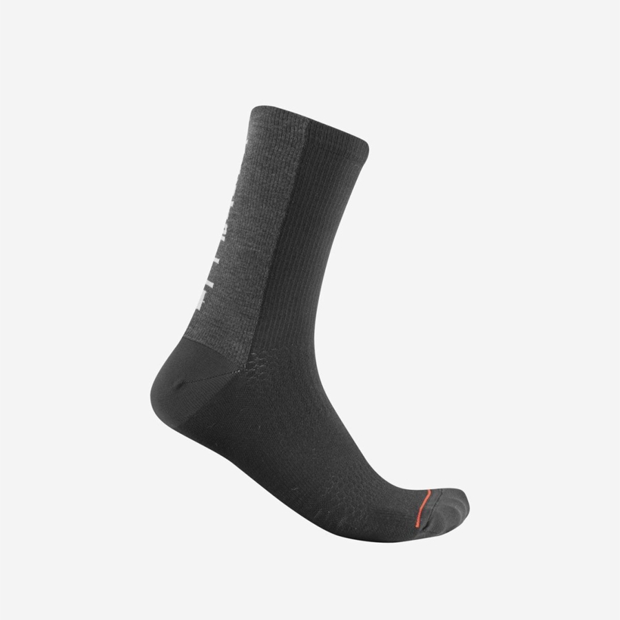 Castelli BANDITO WOOL 18 Men Socks Black | DXV-685937