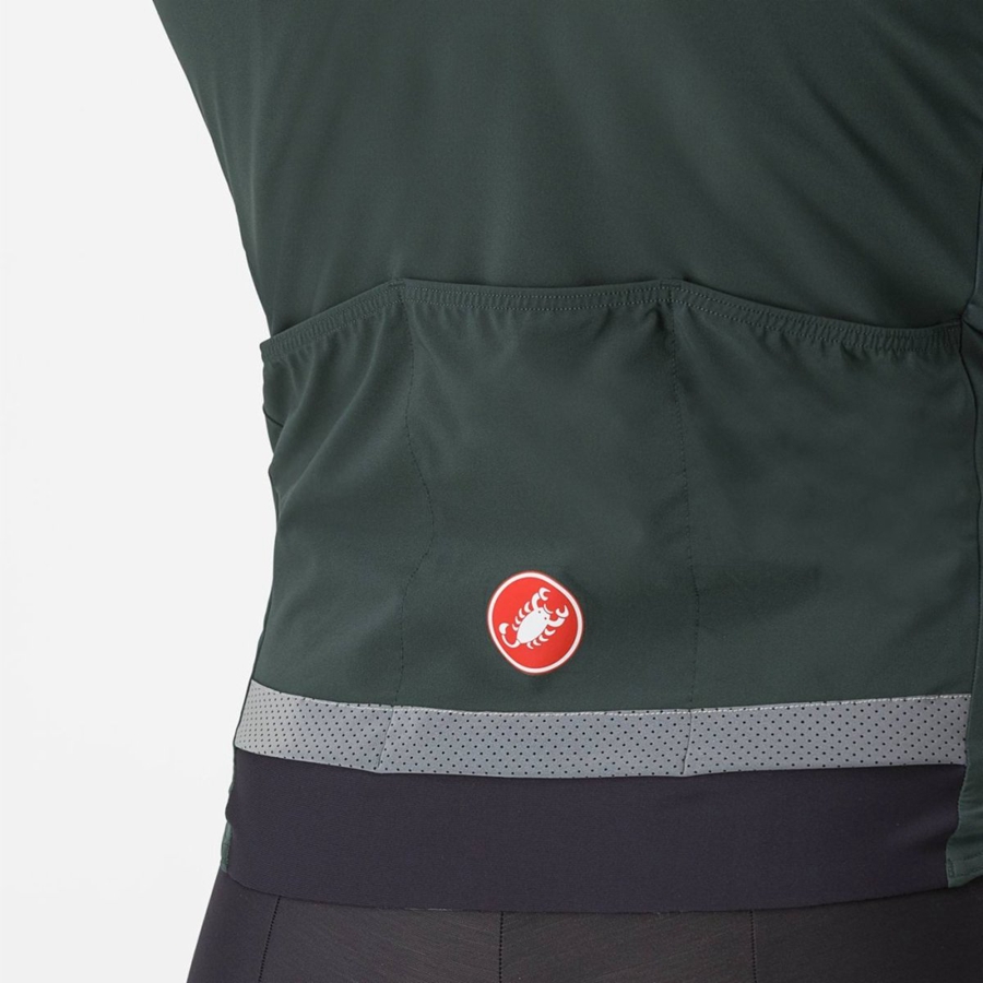 Castelli BETA RoS Men Jackets Green / Red Orange | QRT-826913