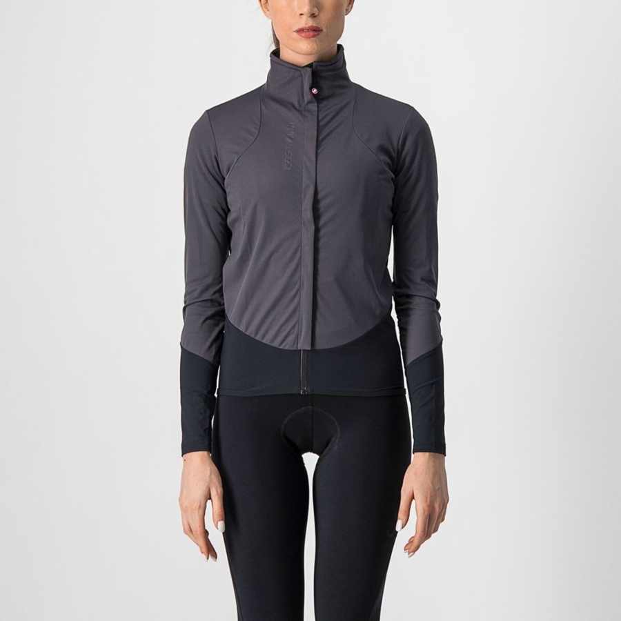 Castelli BETA RoS W Women Jackets Dark Grey / Black | UPC-679425