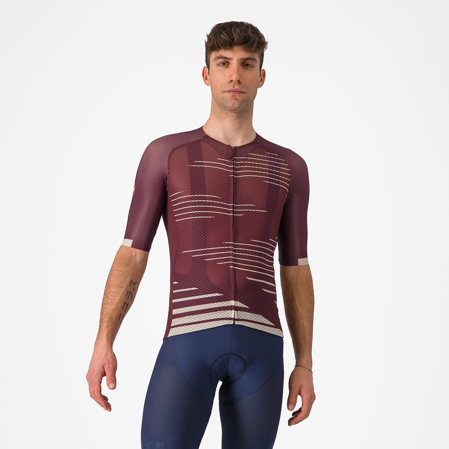 Castelli CLIMBER\'S 4.0 Men Jersey Deep Burgundy / Silver | QNZ-790362